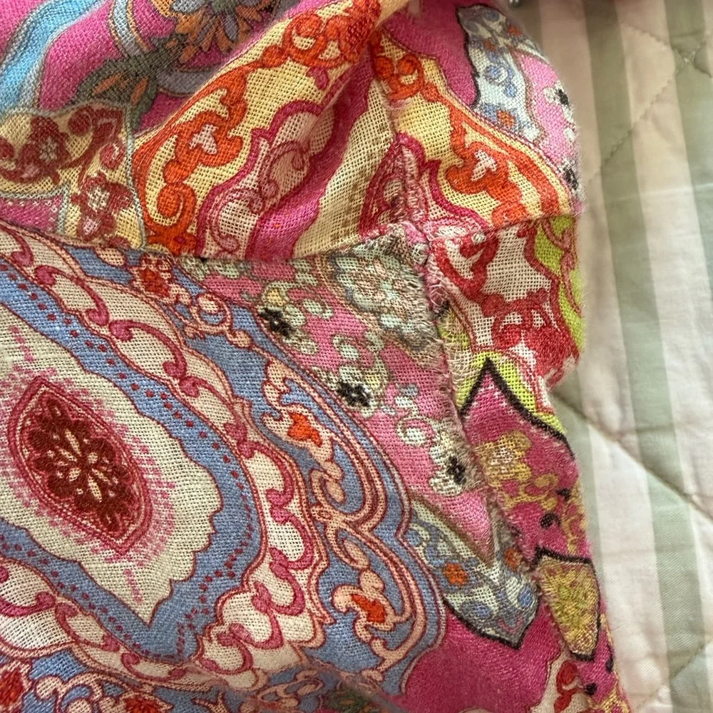 Le Ragazze Paisley 100% Linen Mini Dress Made In Italy Size M - Picture 8 of 8